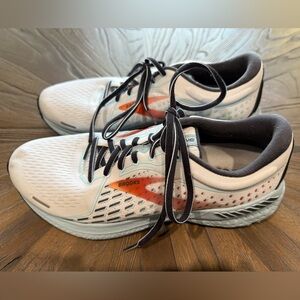Brooks White and Orange Athletic Shoes